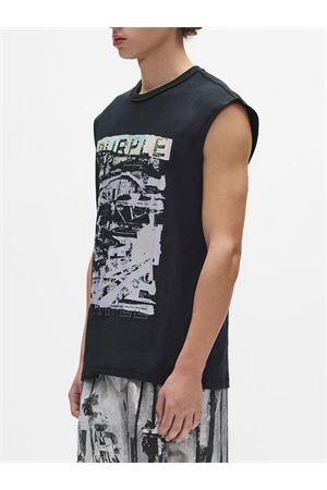 T-shirt smanicata in cotone nero PURPLE BRAND | P103TBIF226BLACK